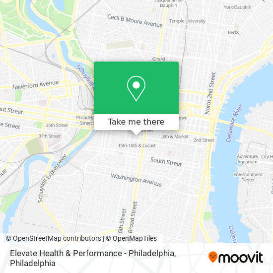 Mapa de Elevate Health & Performance - Philadelphia