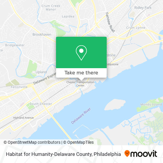 Habitat for Humanity-Delaware County map