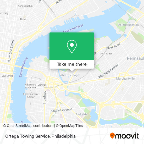 Ortega Towing Service map