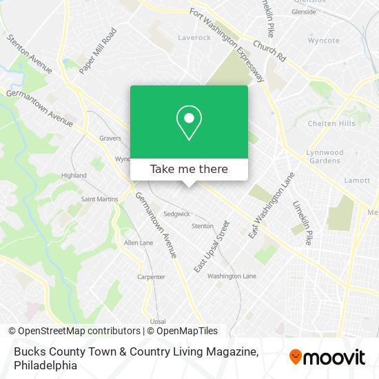 Mapa de Bucks County Town & Country Living Magazine