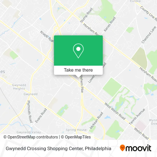 Mapa de Gwynedd Crossing Shopping Center