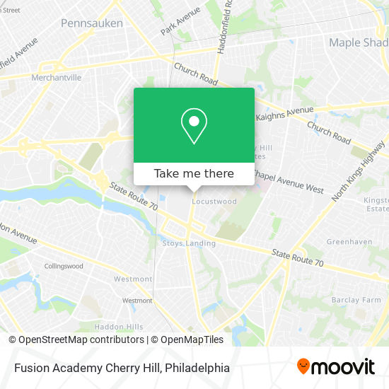 Fusion Academy Cherry Hill map
