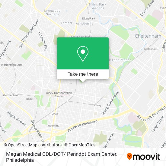 Mapa de Megan Medical CDL / DOT/ Penndot Exam Center