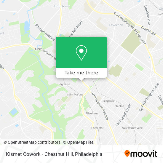 Kismet Cowork - Chestnut Hill map
