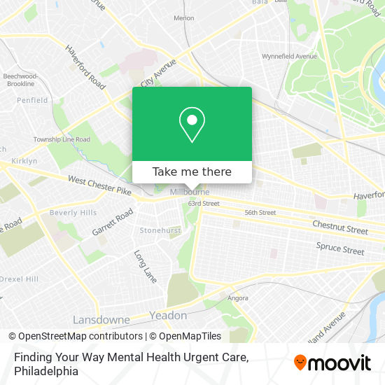 Mapa de Finding Your Way Mental Health Urgent Care