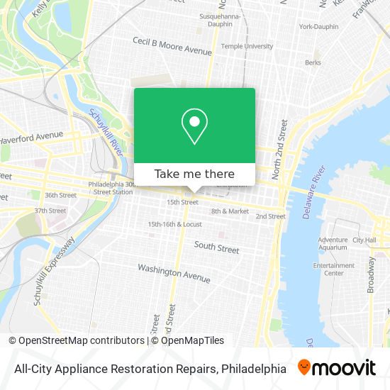All-City Appliance Restoration Repairs map