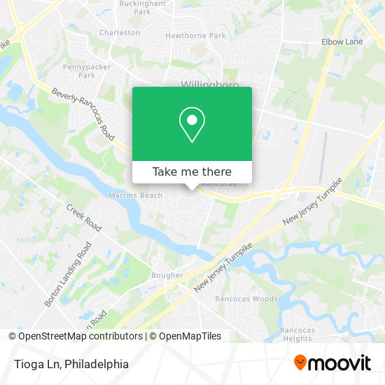 Tioga Ln map