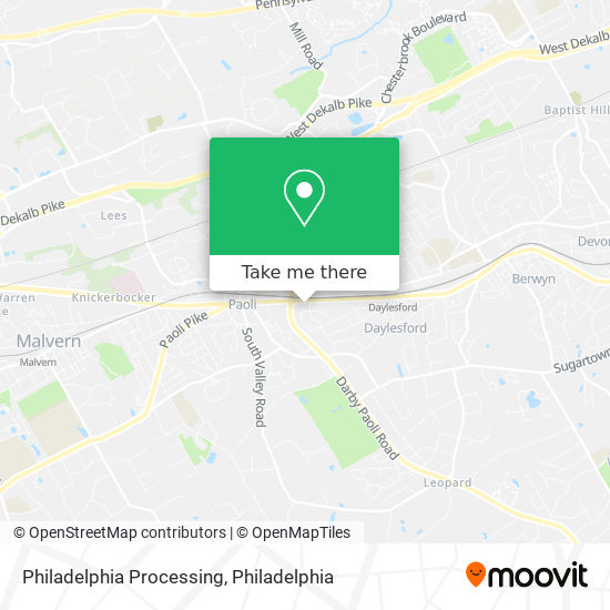 Philadelphia Processing map