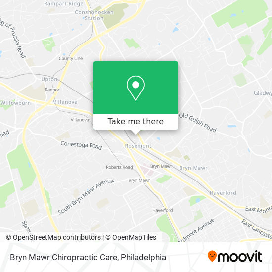 Bryn Mawr Chiropractic Care map