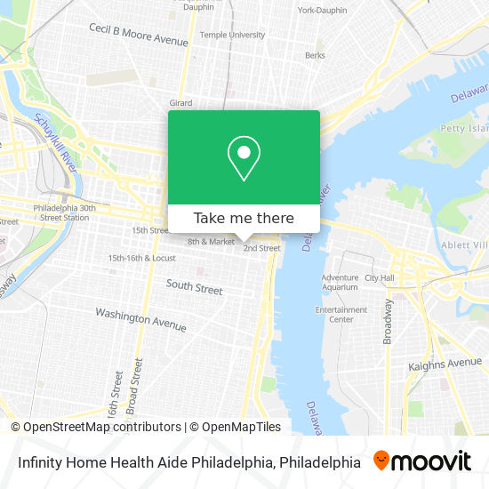 Infinity Home Health Aide Philadelphia map