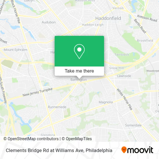 Clements Bridge Rd at Williams Ave map