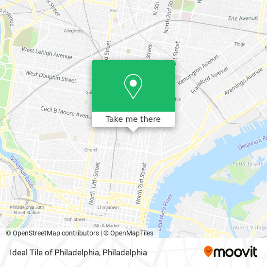Ideal Tile of Philadelphia map