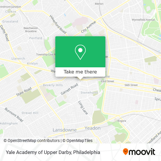 Yale Academy of Upper Darby map