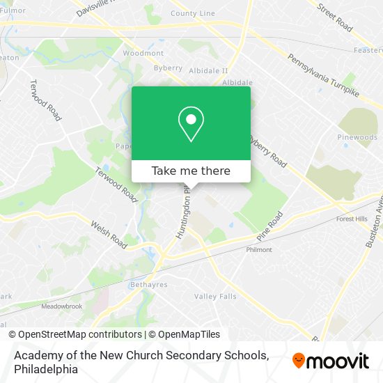 Academy of the New Church Secondary Schools map