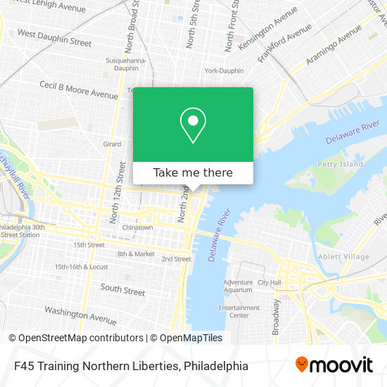 F45 Training Northern Liberties map