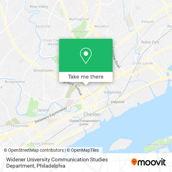 Widener University Communication Studies Department map