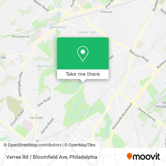 Verree Rd / Bloomfield Ave map