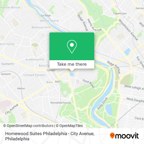 Homewood Suites Philadelphia - City Avenue map