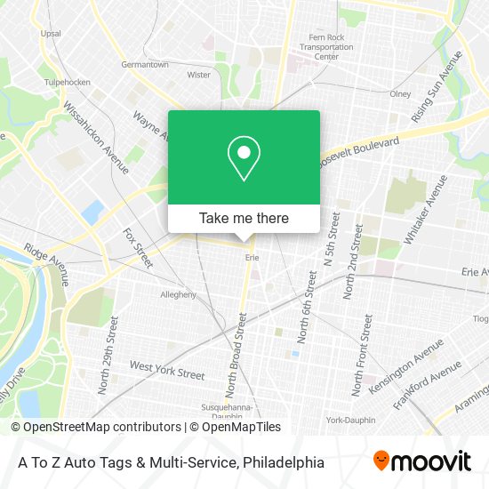 Mapa de A To Z Auto Tags & Multi-Service