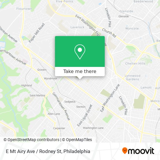 E Mt Airy Ave / Rodney St map