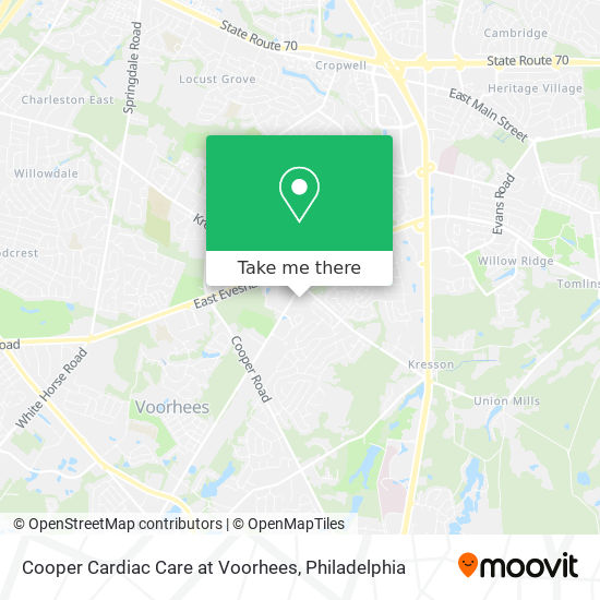 Mapa de Cooper Cardiac Care at Voorhees