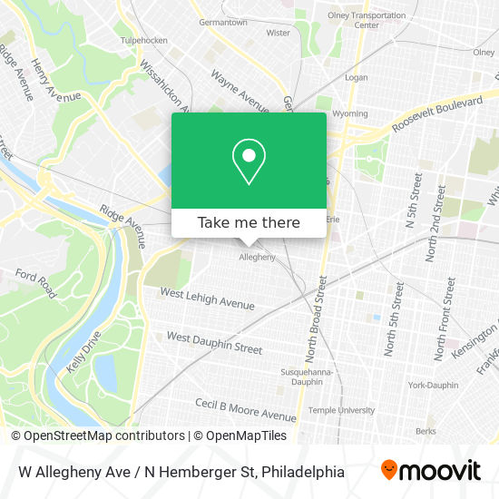 W Allegheny Ave / N Hemberger St map