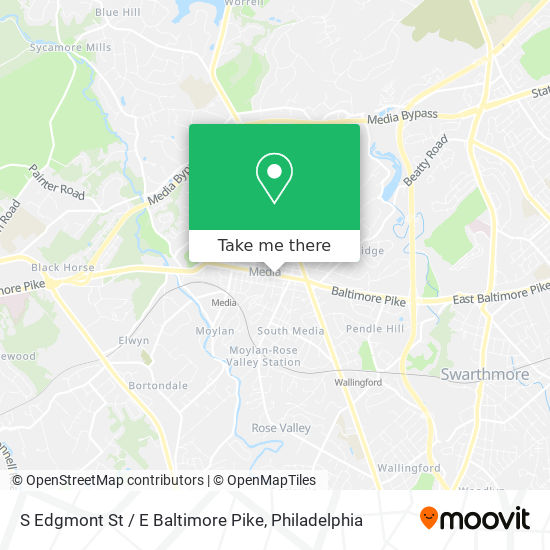 S Edgmont St / E Baltimore Pike map