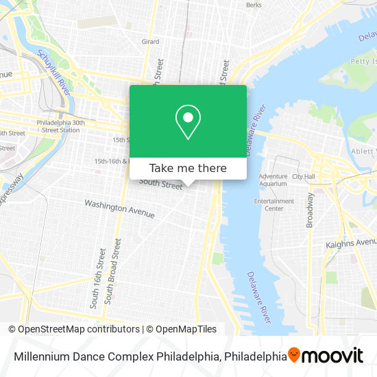 Millennium Dance Complex Philadelphia map