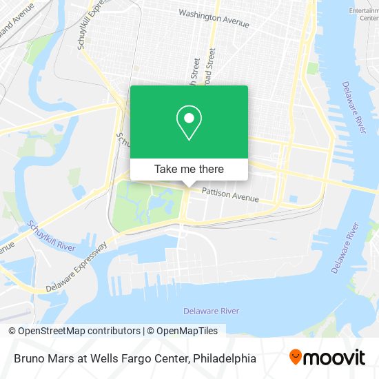 Bruno Mars at Wells Fargo Center map