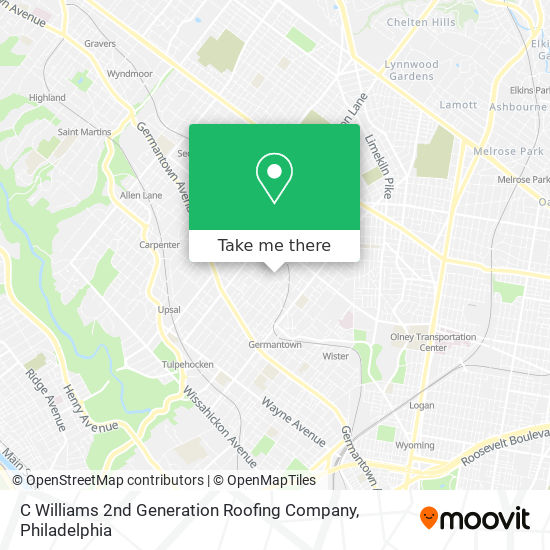 C Williams 2nd Generation Roofing Company map