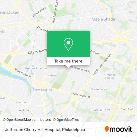 Mapa de Jefferson Cherry Hill Hospital