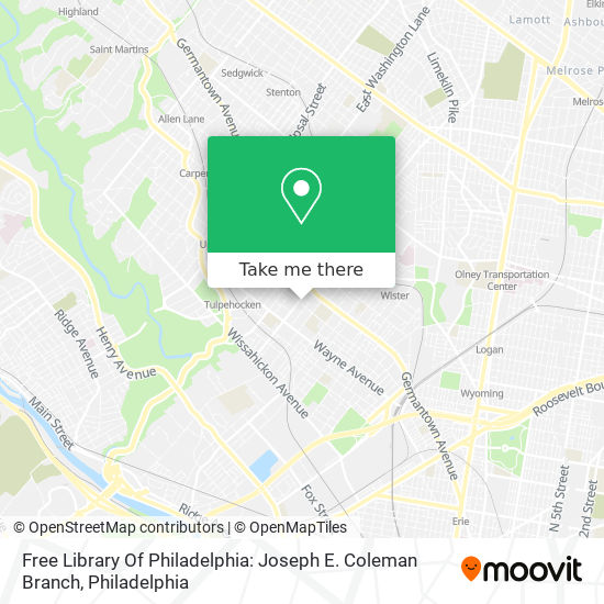 Free Library Of Philadelphia: Joseph E. Coleman Branch map