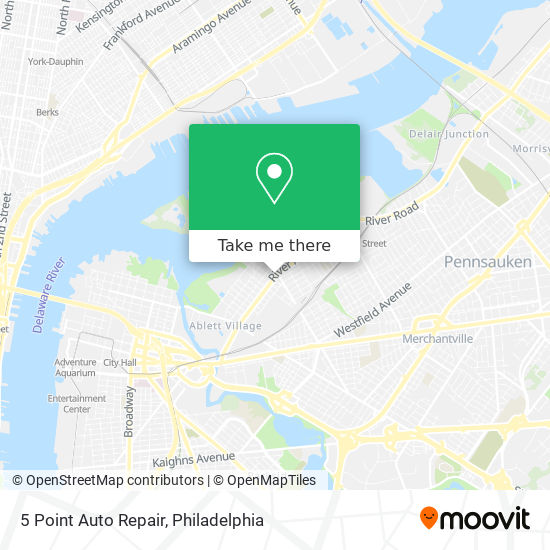 5 Point Auto Repair map