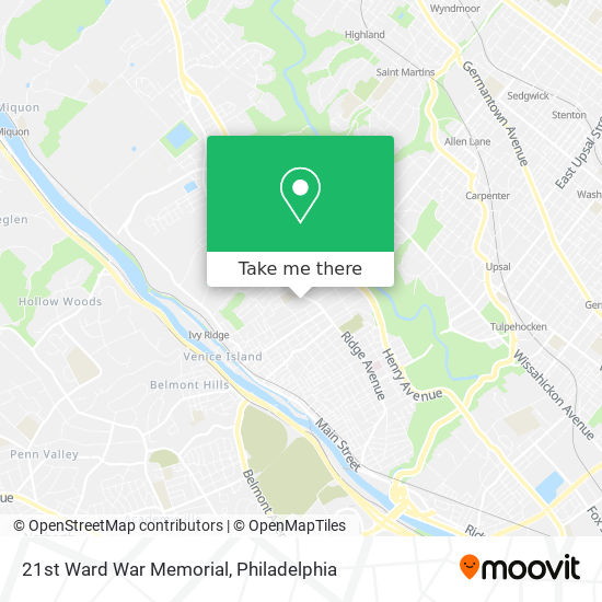 21st Ward War Memorial map