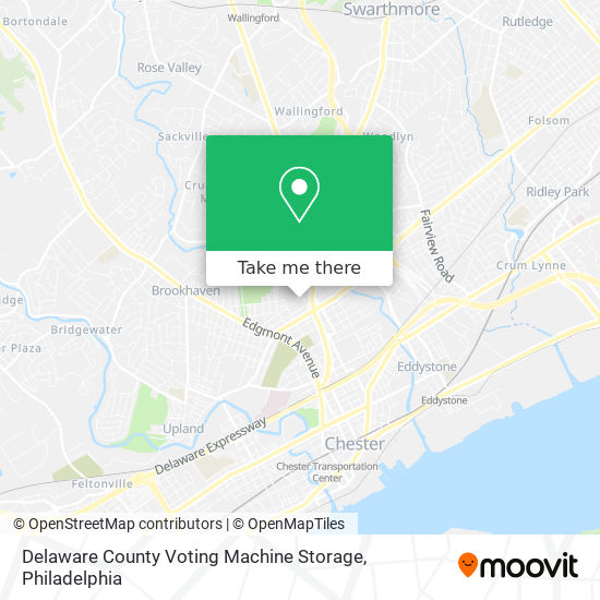 Mapa de Delaware County Voting Machine Storage