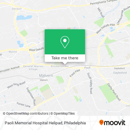 Mapa de Paoli Memorial Hospital Helipad