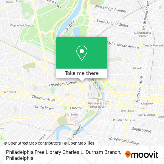 Mapa de Philadelphia Free Library Charles L. Durham Branch