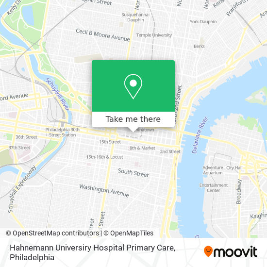 Mapa de Hahnemann Universiry Hospital Primary Care