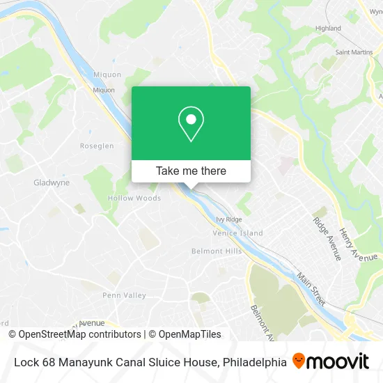 Lock 68 Manayunk Canal Sluice House map