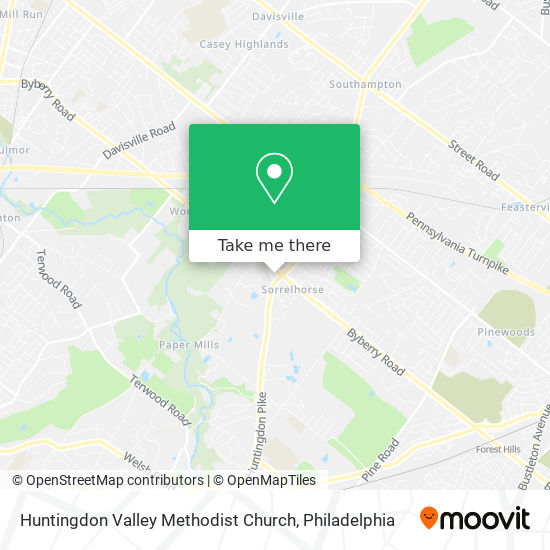 Mapa de Huntingdon Valley Methodist Church