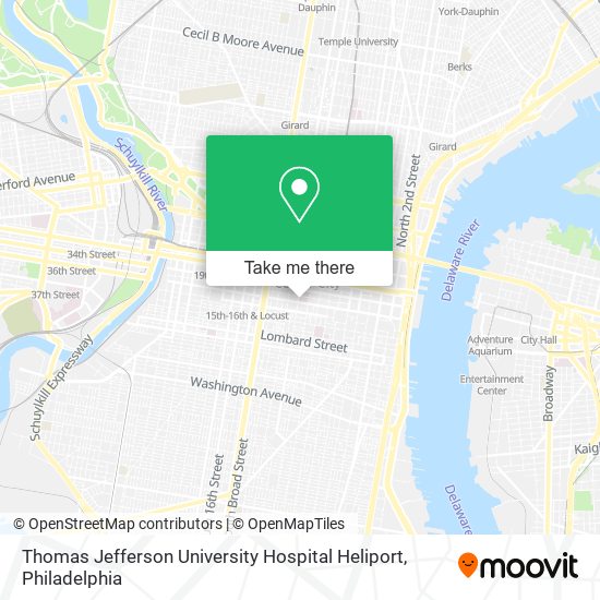 Thomas Jefferson University Hospital Heliport map