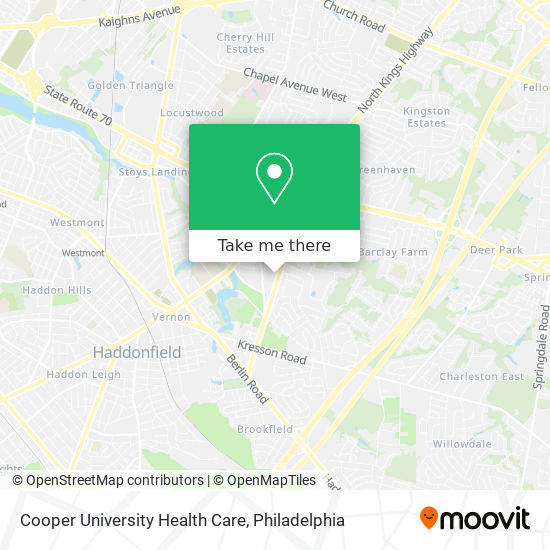 Cooper University Health Care map
