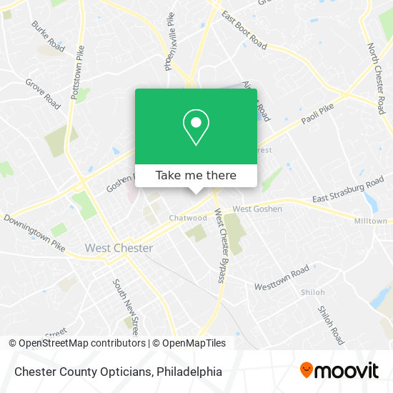 Chester County Opticians map