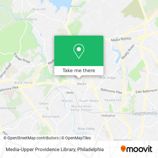 Media-Upper Providence Library map