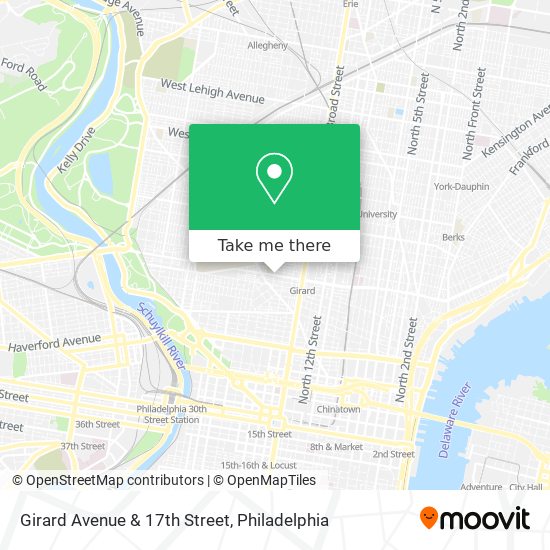 Girard Avenue & 17th Street map