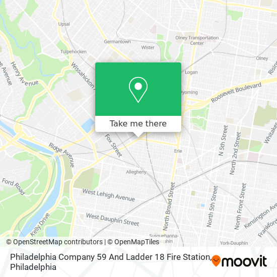 Mapa de Philadelphia Company 59 And Ladder 18 Fire Station