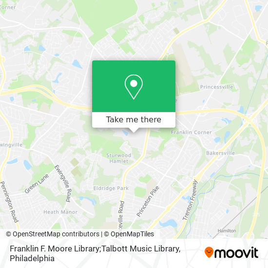 Mapa de Franklin F. Moore Library;Talbott Music Library