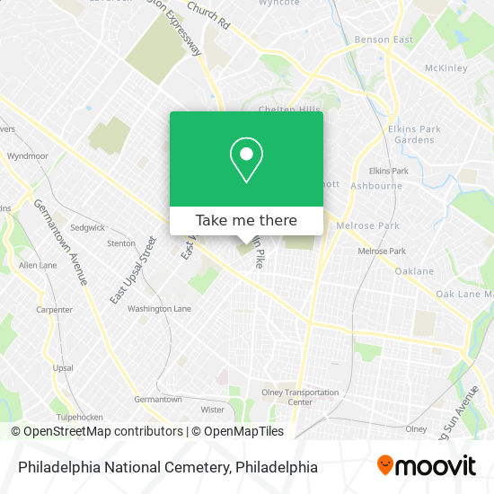 Philadelphia National Cemetery map