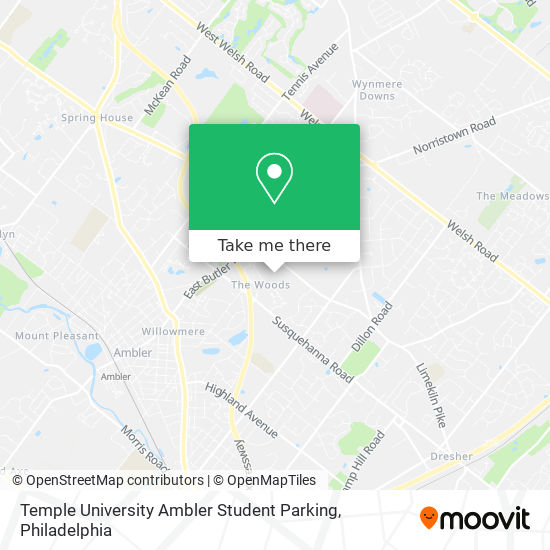 Temple University Ambler Student Parking map