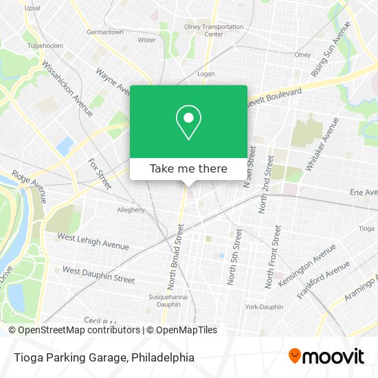 Tioga Parking Garage map